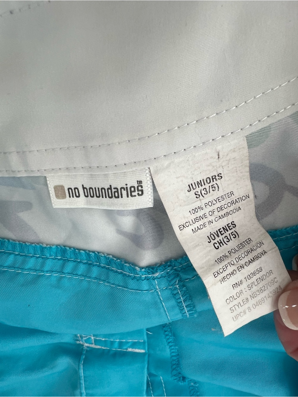 No Boundaries Beach Bum Aqua Board Shorts Juniors S 3/5 Surf Swim - Picture 7 of 8